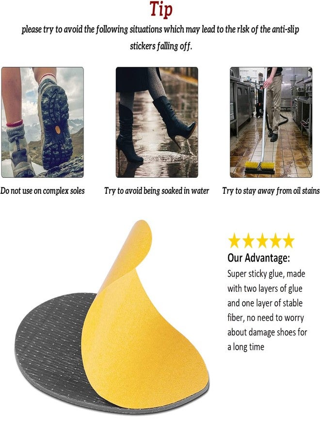 Riootlnm Shoe Grips, Non-Slip Shoes Pads Adhesive Shoe Sole Protectors, Silicone Gel Shoe Grips on Bottom of Shoes, High Heel Noise Reduction for Women Men 3 Pairs (Black) - Image 2